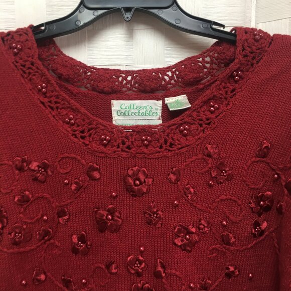 Vintage Colleen's Collectibles red sweater size medium - Picture 3 of 12